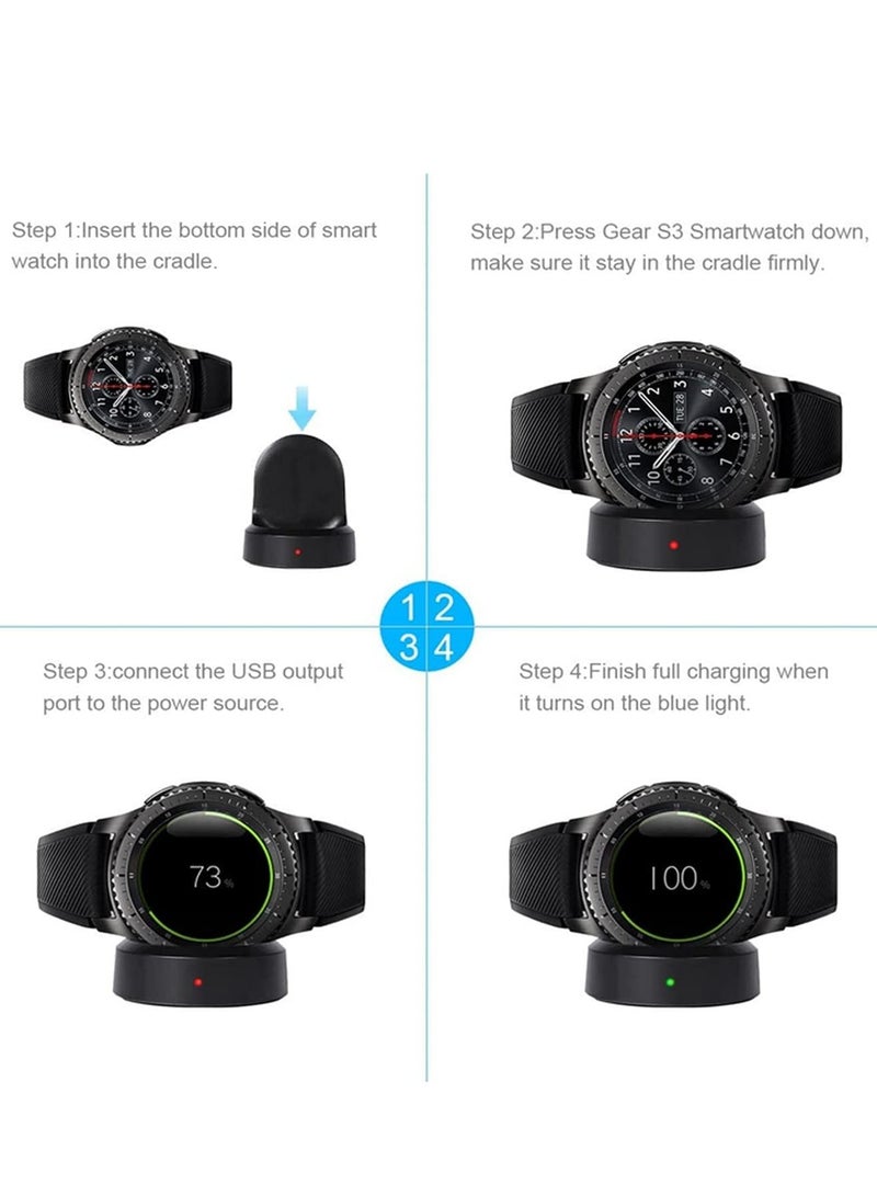 Wireless Charging Dock Cradle Charger compatible with Samsung Gear S3 Classic Frontier Smart Watch Charging Dock Watch - Image 3