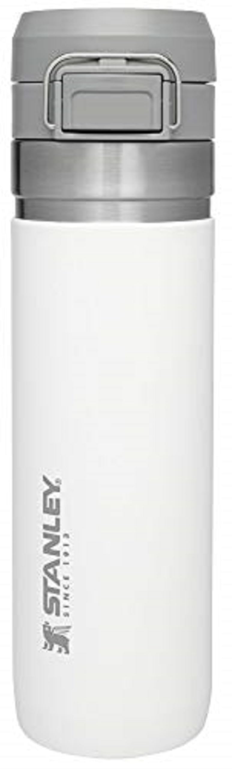 Stanley Quick Flip GO Water Bottle 24 oz  Push Button Lid  Leakproof and Packable for Travel and Sports  Insulated Stainless Steel  BPAFree  Polar