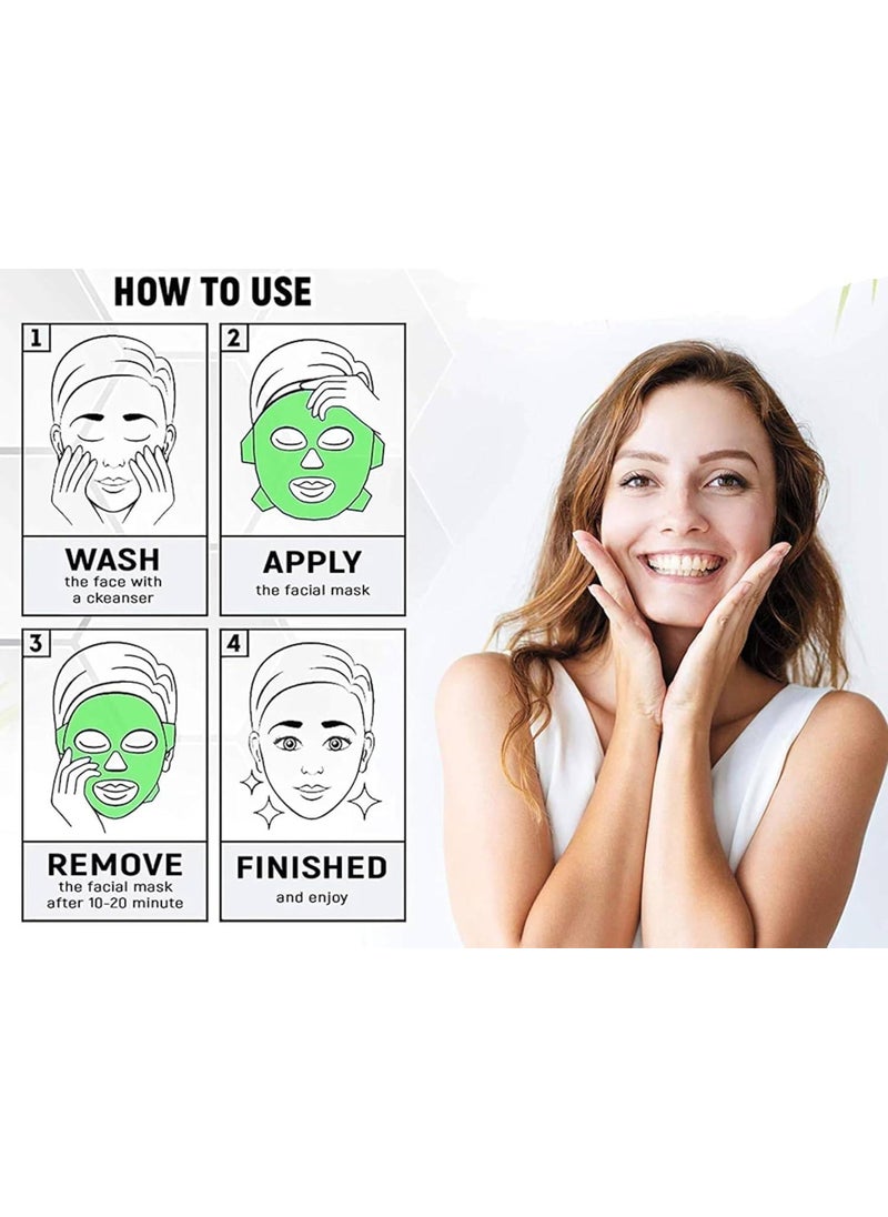Prostuff.in Prostuffin Cool Gel Full Face Mask Summer Ice Cooling Sleeping Mask With Eye Mask For Eye Patches Remove Dark Circles Fatigue Cool Eyes Patch Pads Eye Care Get Face Roller Free Green Color  - Image 2