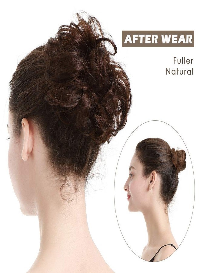 BARSDAR 100% Human Hair Messy Bun Extension - Real Hair Bun Extensions in Brown and Blonde Mix - Image 3
