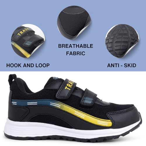 TRASE Sports Shoes for Kids | Running Shoes for Boys & Girls with Hook & Loop | Anti-Skid Comfortable Lightweight Footwear with Breathable Fabric (Pink, 11 UK) - Image 2