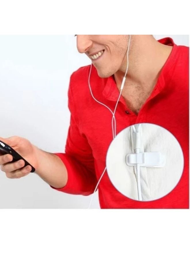 10 Pcs Black Headphone Cable Fixing Clip Adjustable Length Earplug Collar Binding Wire - Image 2