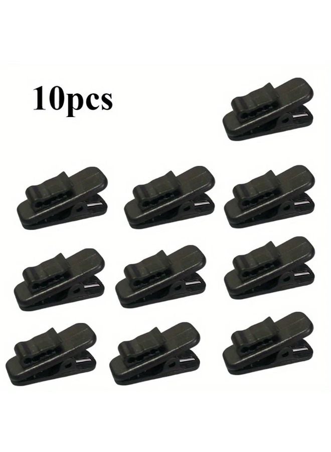 10 Pcs Black Headphone Cable Fixing Clip Adjustable Length Earplug Collar Binding Wire - Image 1