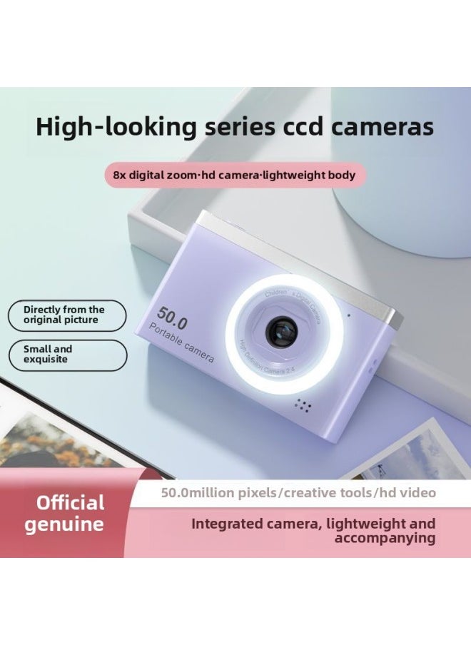 Generic Ccd Camera High-definition Dual-camera Digital Student Version Can Take Photos Can Be Transmitted Mobile Phone Listening To Music Travel Record Camera-Body Color:Roland Purple [standard List Photo - Flash + Photo] - Single/one Strawberry Bear/sticker - No Camera  - Image 2