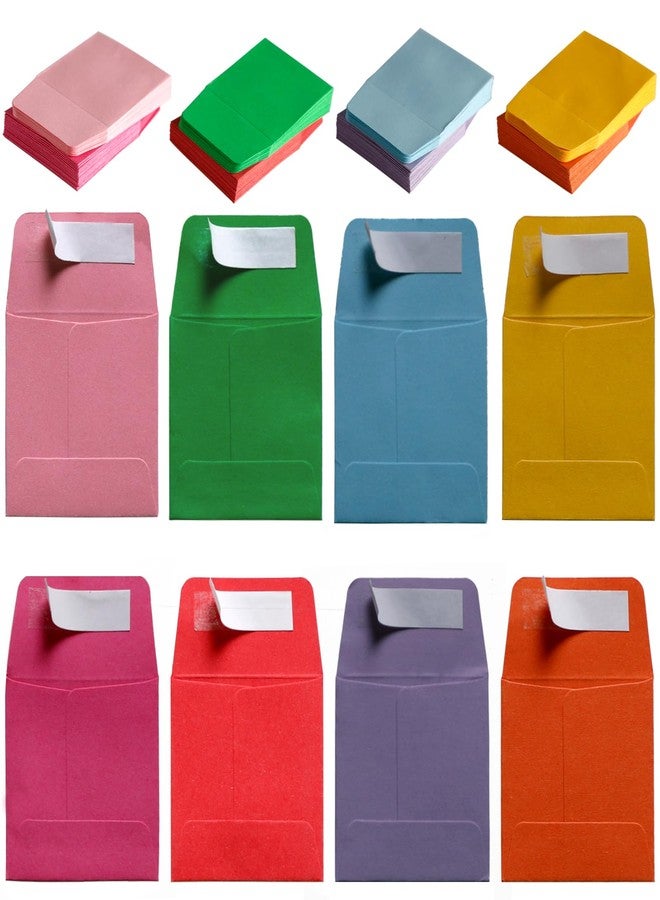 Jsfelye 2 x 2Inches Tiny Coin Envelopes - Self Seal 128-Count Mini Envelopes, Bulk Small Envelope Pockets for Seeds, colorful - Image 1