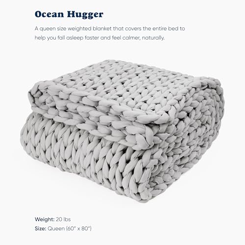 Bearaby Weighted Hugger Blanket 20 lbs Queen Size (60"x80") – Moonstone Grey Blanket Recycled Polyester – Eco-Friendly, Heavy Throw for Adults – Soft, Breathable, Sustainable Comfort - Image 2
