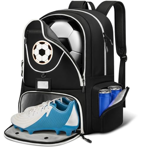 YOREPEK Large Soccer Backpack Soccer Bag for Boys with Ball Detachable Shoe Compartment Wet Dry Pocket Detachable Name Card Equipment Bag Fits 156 Inch Laptop - Image 1
