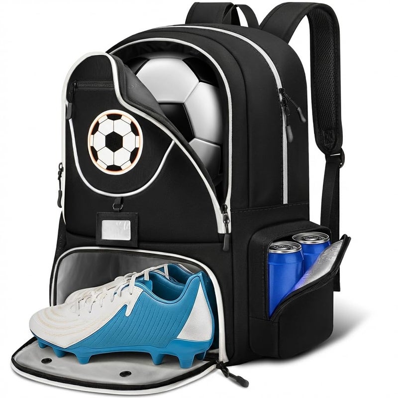 YOREPEK Large Soccer Backpack Soccer Bag for Boys with Ball Detachable Shoe Compartment Wet Dry Pocket Detachable Name Card Equipment Bag Fits 156 Inch Laptop - Image 2