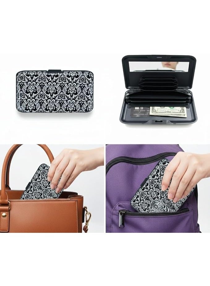 Premium Quality Aluminum Waterproof Metal Credit Card Wallet - Stylish Fashion Design Keeps Cards and Cash Securely, Lightweight and Perfect for Daily Use and Travel (Black) - Image 2