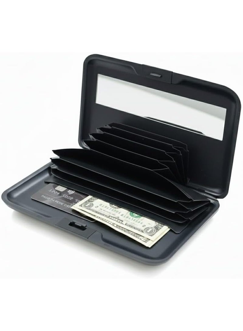 Premium Quality Aluminum Waterproof Metal Credit Card Wallet - Stylish Fashion Design Keeps Cards and Cash Securely, Lightweight and Perfect for Daily Use and Travel (Black) - Image 5