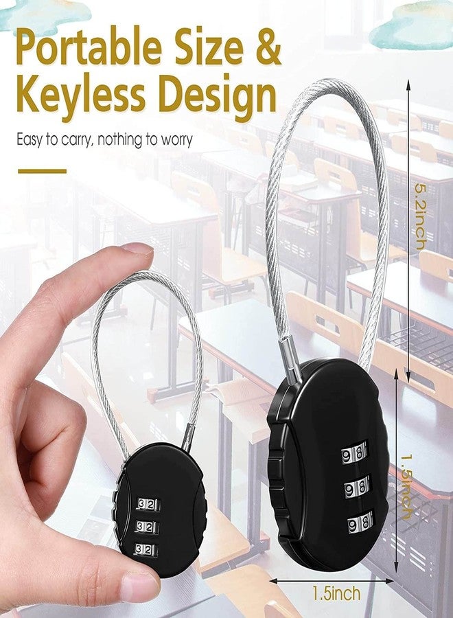 ALLNEWELOOK Combination Lock, 3 Digit Combination Padlock, 4 Pieces Outdoor Waterproof Padlock for School, Gym, Fence, Gate, Case, Employee Hasp (4 Piece Code Lock Black) - Image 4