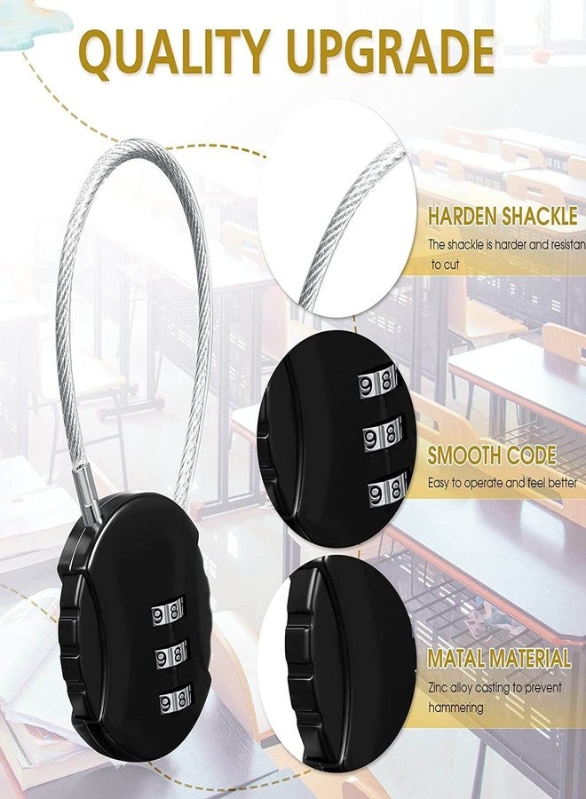 ALLNEWELOOK Combination Lock, 3 Digit Combination Padlock, 4 Pieces Outdoor Waterproof Padlock for School, Gym, Fence, Gate, Case, Employee Hasp (4 Piece Code Lock Black) - Image 3