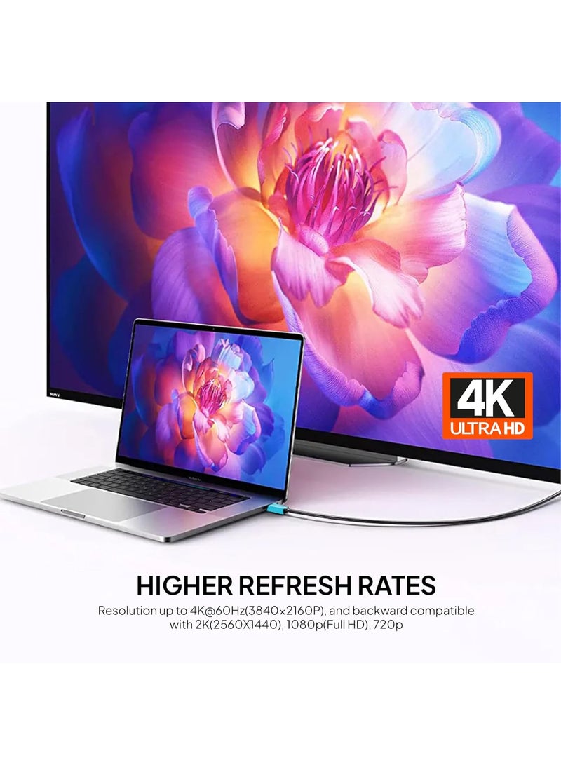 Mowsil HDMI to DisplayPort Cable 2M, 4K@60Hz - Image 3