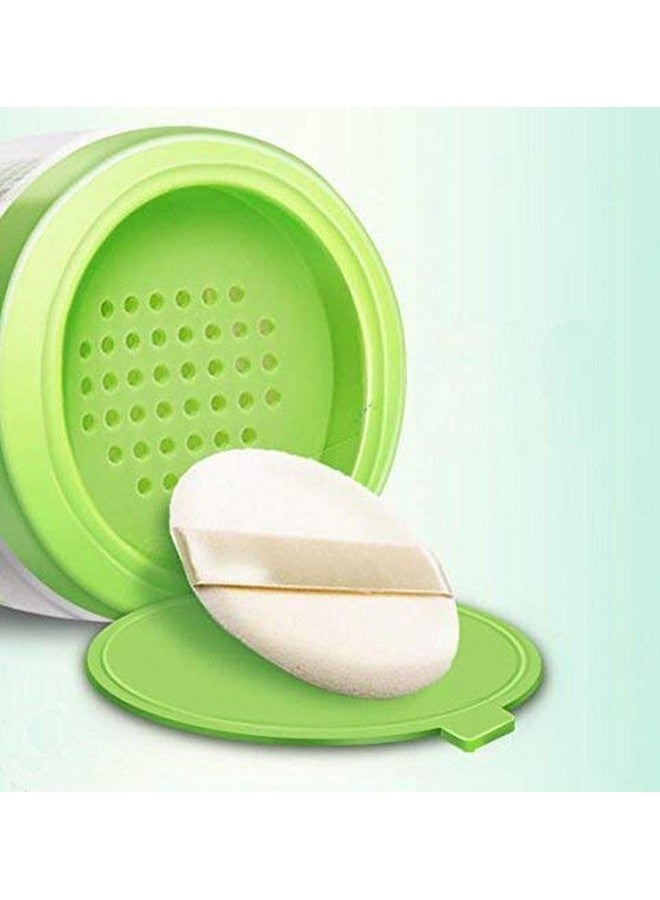 SYBL 1PC Empty Refillable Green Plastic Baby Skin Care Baby Bath Puff Container Kit Talcum Powder Case Storage Make-up Loose Box Holder Jars with Fluff and Sifter for Home and Travel - Image 4
