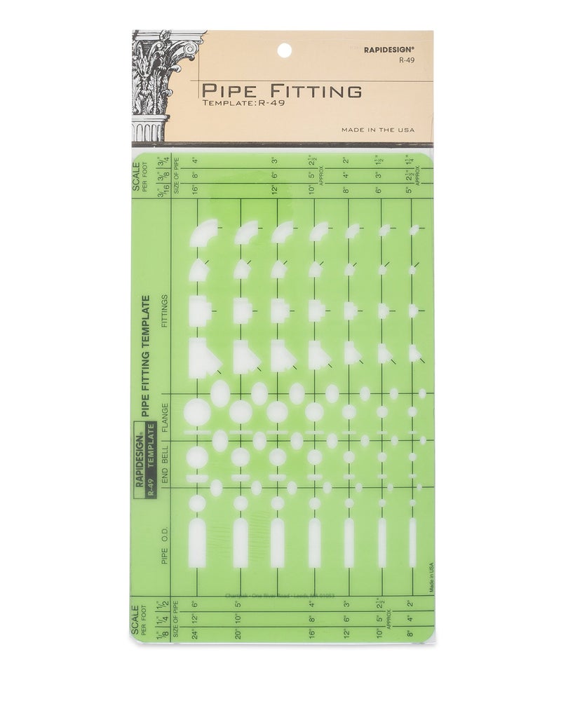 Rapidesign Pipe Fittings Template, 1 Each (R49) - Image 2