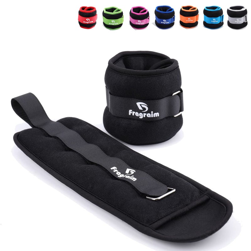 Fragraim Ankle Weights, Wrist Arm Leg Weights 6 LBS x 2 for Women, Kids and Men, Comfortable and Soft, Perfect for Dancing, Running, Walking, Fitness, Workout (Black) - Image 1