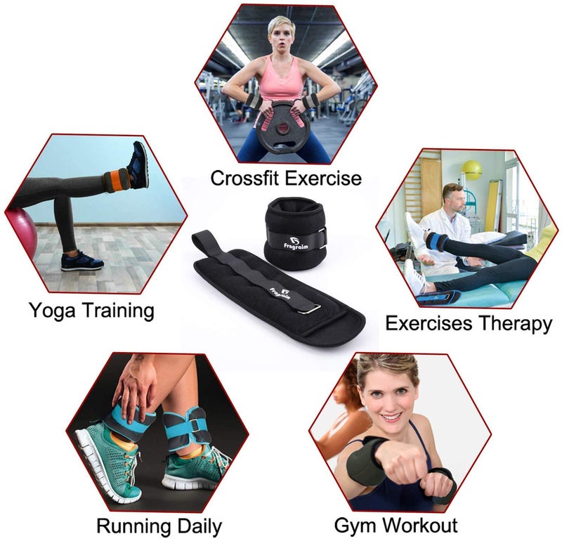 Fragraim Ankle Weights, Wrist Arm Leg Weights 6 LBS x 2 for Women, Kids and Men, Comfortable and Soft, Perfect for Dancing, Running, Walking, Fitness, Workout (Black) - Image 5