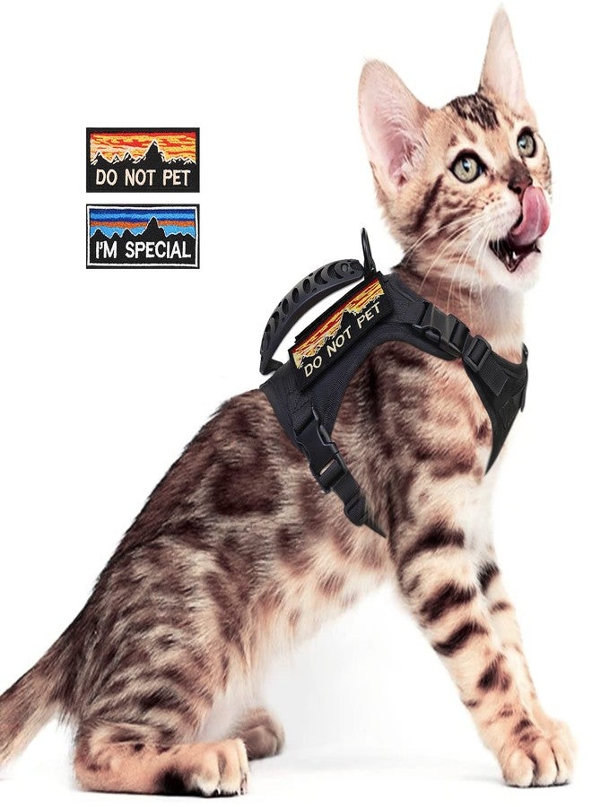nanappice Tactical Cat Harness for Walking Escape Proof,Adjustable Pet Vest Harness,Soft Mesh Padding Large Cat,Small Dog with Quick-Release Buckle and Rubber Handle - Image 1