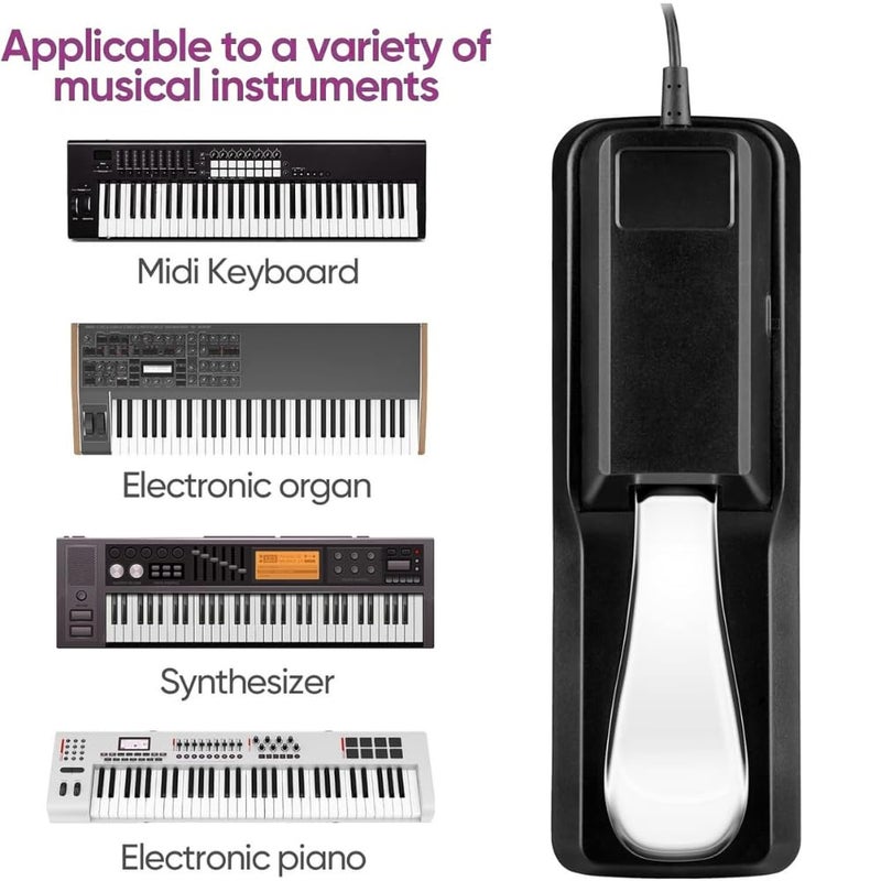Mocking Bird Keyboard Stand, Sustain Pedal and Piano Bench,7 Adjustable Heights Double-X Keyboard Stand, Portable Keyboard Piano Stand with Locking Straps Fits for 54-88 Key Digital,Electric Pianos - Image 3