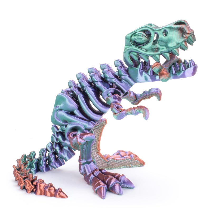 FunisFun 3D Printed Dragon with Articulated Bones for Adult 3D Printed Dinosaur Fidget Toys Decor for Stress Relief GreenPurple 1P - Image 2