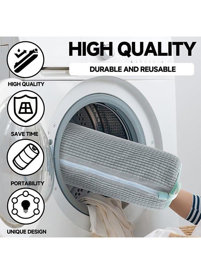 Shoe Washing Bag for Washing Machine, 2 Pack Portable Shoe Care Bag Shoe Bag Washing Machine, Deep Cleaning Shoe Bag, Reusable Shoe Washing Bag for All Shoe Types and Sizes(Gray) - Image 2