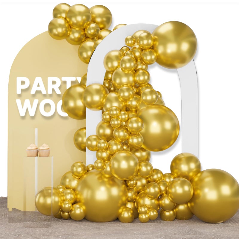 PartyWoo Gold Balloons 155pcs Different Sizes of 18 12 10 5 Inch Gold Balloon Arch Kit Garland for Birthday Wedding Anniversary Baby Shower Graduation Retirement Casino Party Decorations GoldG101 - Image 3