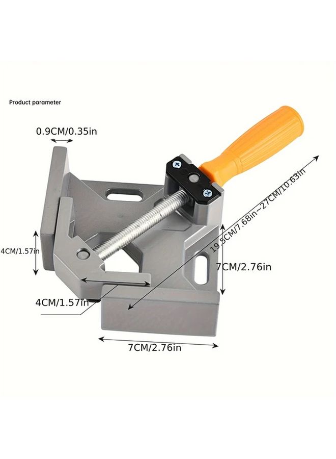 Heavy Duty Aluminum Alloy Adjustable Yellow Right Angle Clamp For Woodworking Welding - Image 2