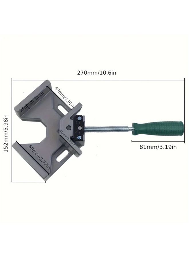 Heavy Duty Aluminum Alloy Adjustable Yellow Right Angle Clamp For Woodworking Welding - Image 3