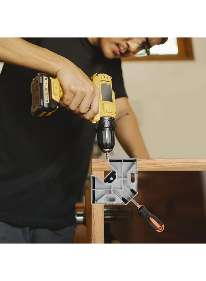 Heavy Duty Aluminum Alloy Adjustable Yellow Right Angle Clamp For Woodworking Welding - Image 5