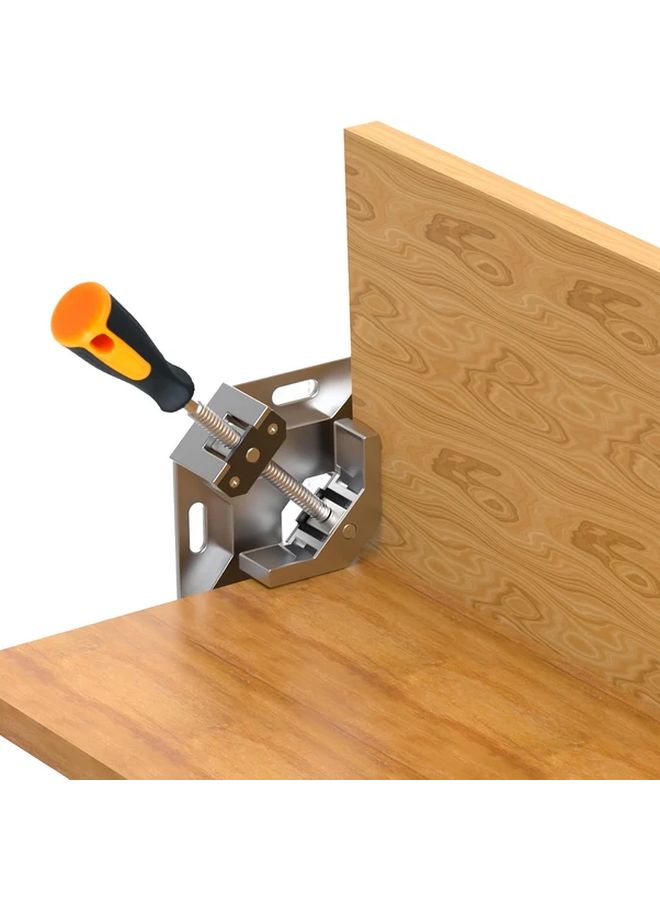 Heavy Duty Aluminum Alloy Adjustable Yellow Right Angle Clamp For Woodworking Welding - Image 4