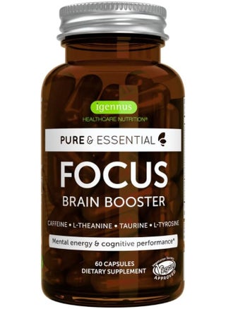 Pure And Essential Focus Comprehensive Nootropic, 200Mg Caffeine, L-Theanine, Taurine, L-Tyrosine, B-Vitamins, Non-Gmo, Brain Booster And Cognitive Performance, Fast Acting & Non Jittery, 60 Capsules - pzsku/Z3A49528ED9EFEBC34AF9Z/45/_/1741000277/e190aea5-8ad8-4380-b6ec-d343f8e1b29a