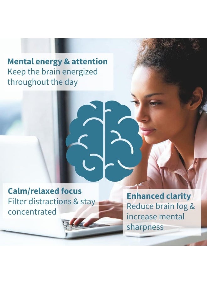 Pure And Essential Focus Comprehensive Nootropic, 200Mg Caffeine, L-Theanine, Taurine, L-Tyrosine, B-Vitamins, Non-Gmo, Brain Booster And Cognitive Performance, Fast Acting & Non Jittery, 60 Capsules