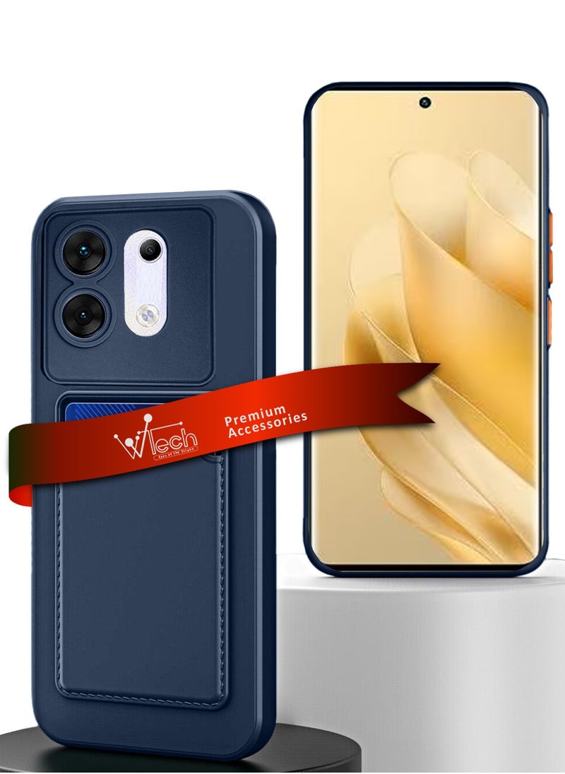 Wtech Silicone TPU With Card Holder Case Cover For Infinix Zero 30 5G 2023 Navy Blue  - Image 1