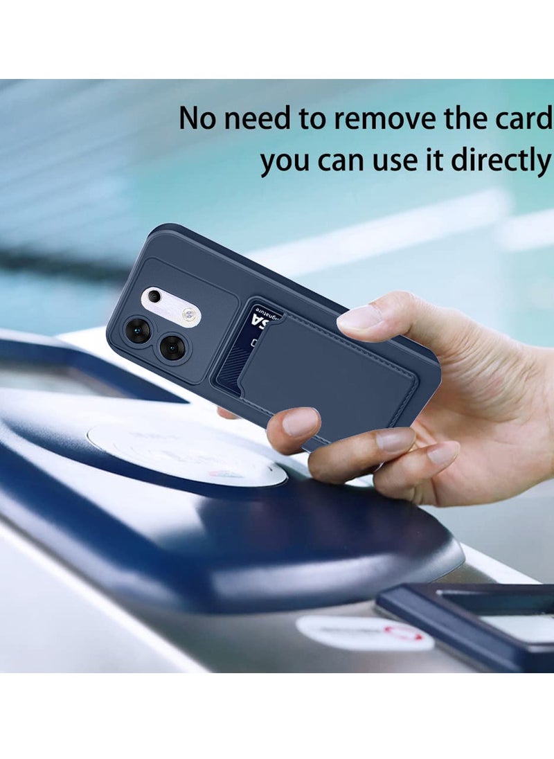 Wtech Silicone TPU With Card Holder Case Cover For Infinix Zero 30 5G 2023 Navy Blue  - Image 3