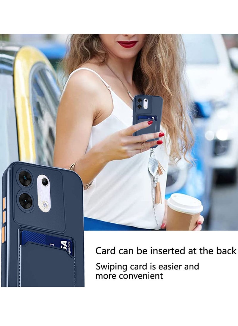 Wtech - Silicone TPU With Card Holder Case Cover For Infinix Zero 30 5G 2023 Navy Blue - Image 1