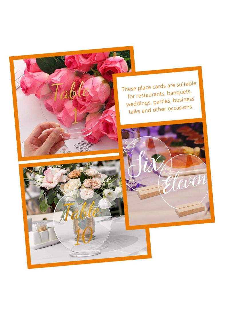 KASTWAVE 10 Pcs Round Acrylic Table Place Cards, Blank Seating Name Cards for Dining Room, Wedding Table Number Cards, Elegant Food Label Cards for Events and Parties - Image 4
