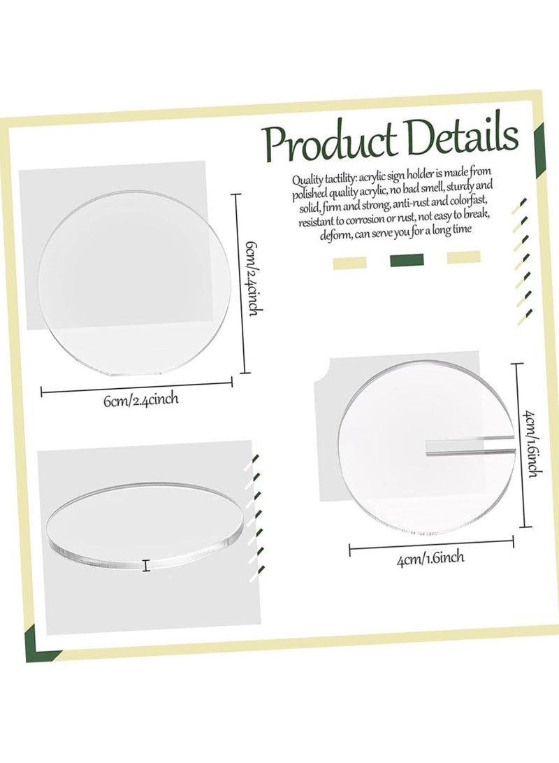 KASTWAVE 10 Pcs Round Acrylic Table Place Cards, Blank Seating Name Cards for Dining Room, Wedding Table Number Cards, Elegant Food Label Cards for Events and Parties - Image 3