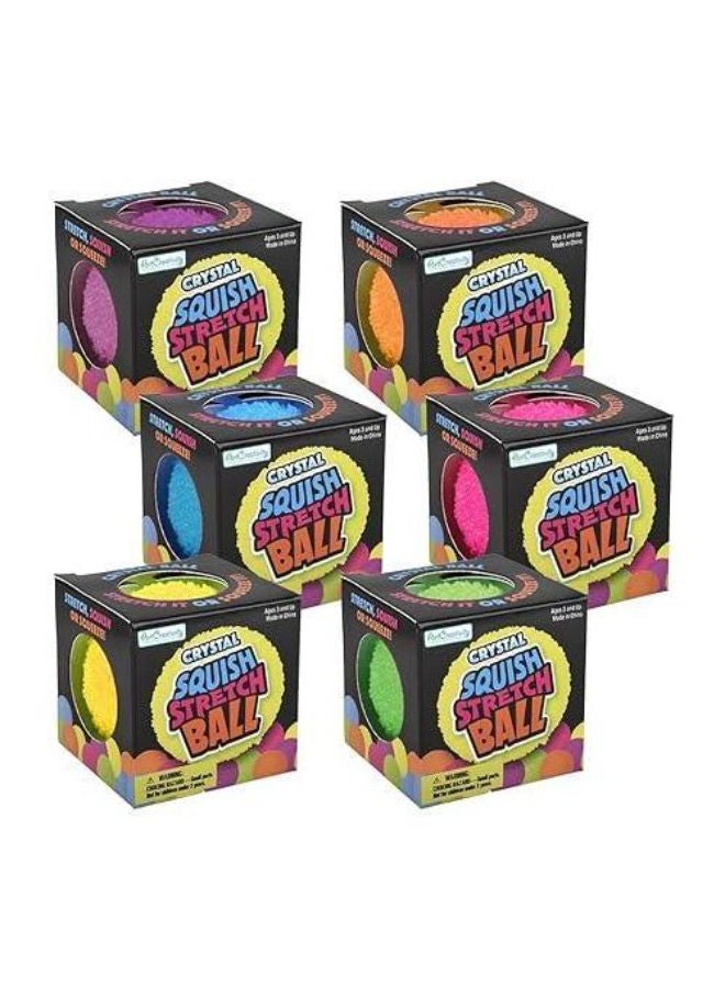 Crystal Stretchable Rubber Stress Balls, 6-Pack - Image 2