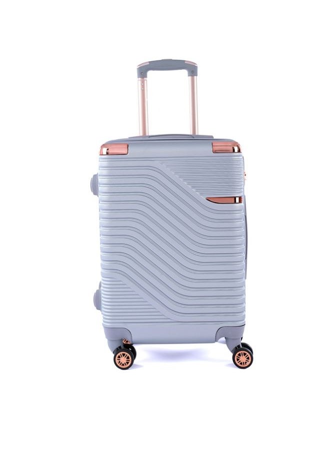 ليمرا - طقم شنط سفر مكون من خمس حقائب أمتعة لون فضي بمقاس 32"/28"/24"/20"/12 انش - Image 1