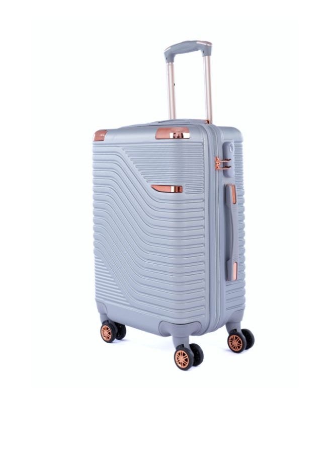 ليمرا - طقم شنط سفر مكون من خمس حقائب أمتعة لون فضي بمقاس 32"/28"/24"/20"/12 انش - Image 1