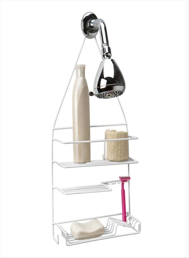 Bath Bliss Shower 3 Tier Shower Caddy | 3 Tier Shelves | Soap Dish Holder | Razor Slots | Wash Cloth Hook | Loofah Hook | White | Rust Resistant | Bathroom Accessories - Image 2