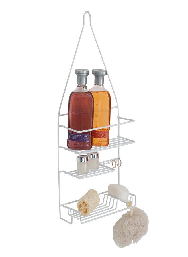 Bath Bliss Shower 3 Tier Shower Caddy | 3 Tier Shelves | Soap Dish Holder | Razor Slots | Wash Cloth Hook | Loofah Hook | White | Rust Resistant | Bathroom Accessories - Image 4