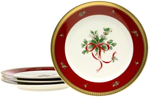 Mikasa Mikasa Palatial Holly Gold Fine China Dessert Plates Set of 4 