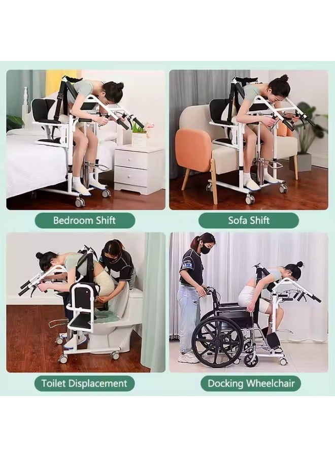 Relax Smart Wheelchair with Patient Lift and Shower Chair – Multifunctional Wheeled Toilet Seat and Bathroom Commode for Elderly - Image 3