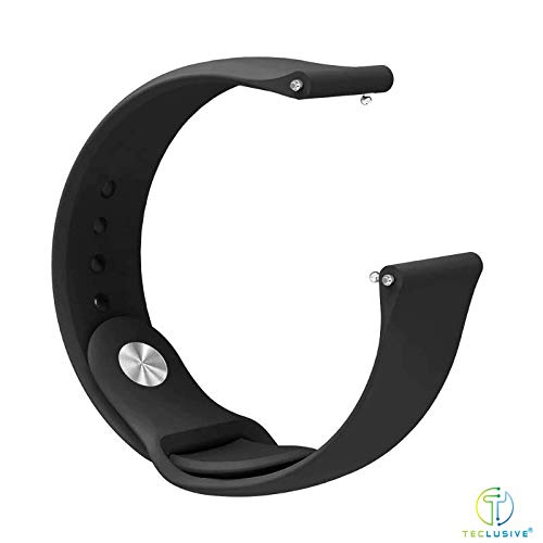 T TECLUSIVE Ultra Luxury Silicone Sports Strap Band Compatible for Mi Watch Revolve Active/Watch Revolve Chrome/S1 Active | Combo Multi Pack of 3 (Black, White, Blue) - Image 3