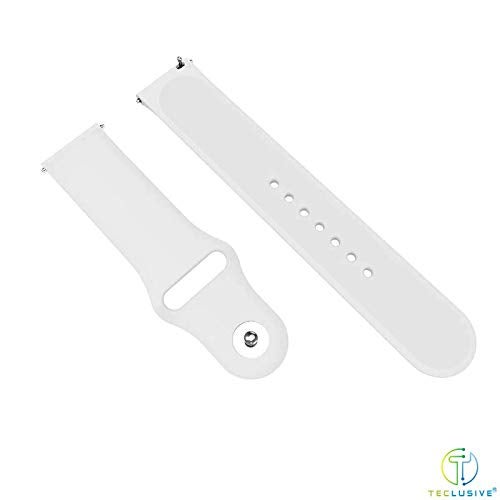 T TECLUSIVE Ultra Luxury Silicone Sports Strap Band Compatible for Mi Watch Revolve Active/Watch Revolve Chrome/S1 Active | Combo Multi Pack of 3 (Black, White, Blue) - Image 4