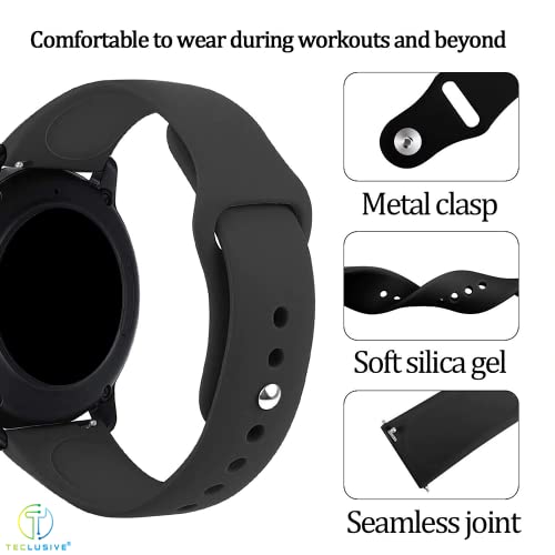 T TECLUSIVE Ultra Luxury Silicone Sports Strap Band Compatible for Mi Watch Revolve Active/Watch Revolve Chrome/S1 Active | Combo Multi Pack of 3 (Black, White, Blue) - Image 2