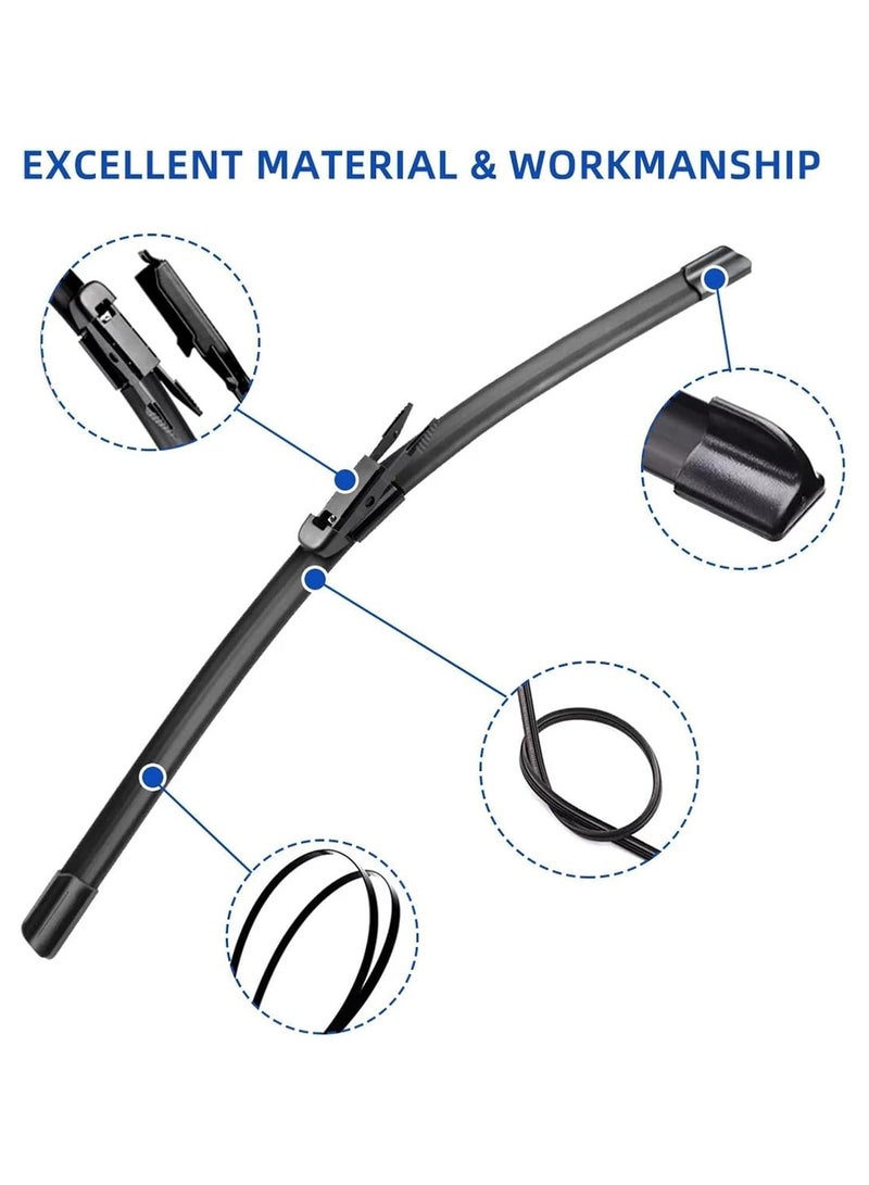 Jaguar XF 2008 2009 2010 2011 2012 2013 2014 2015 Front Wiper Blades Windshield Windscreen - Image 3