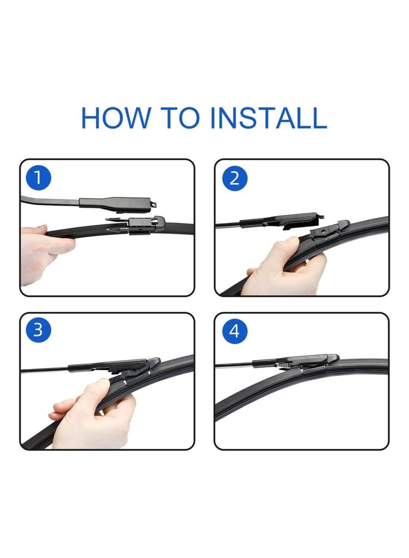 Jaguar XF 2008 2009 2010 2011 2012 2013 2014 2015 Front Wiper Blades Windshield Windscreen - Image 4
