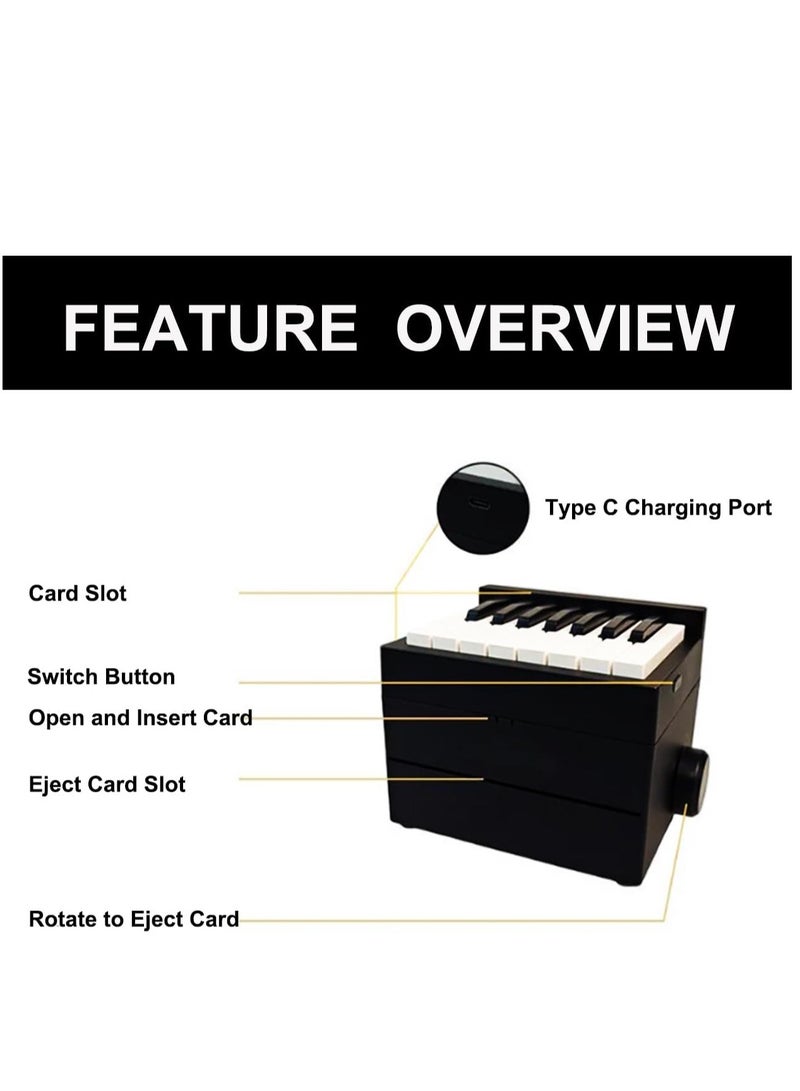 Generic 2025 Piano Calendar Desk Calendar Mini Piano Calendar with 52 Weeks of Sheet Music Playable Mini Piano Calendar with 27 Gift Cards  Black  - Image 2